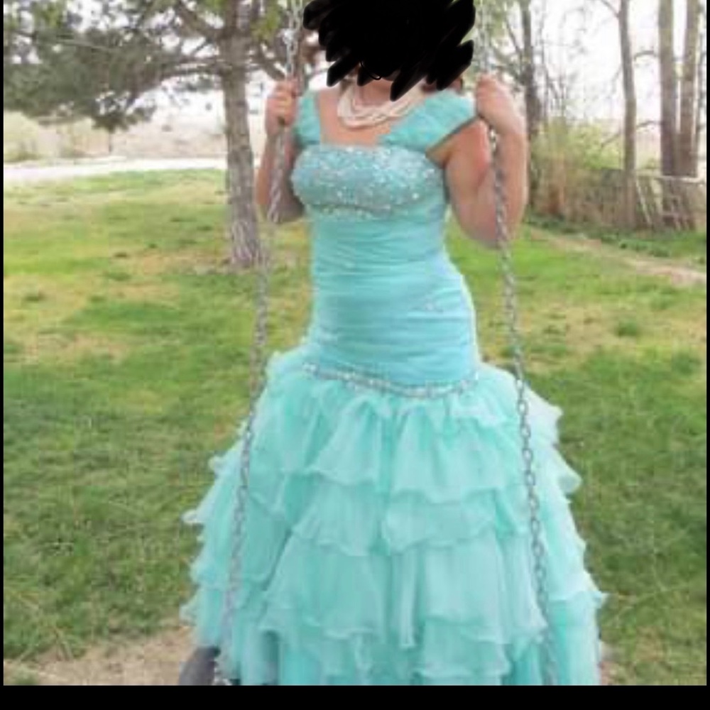 Aqua blue dress